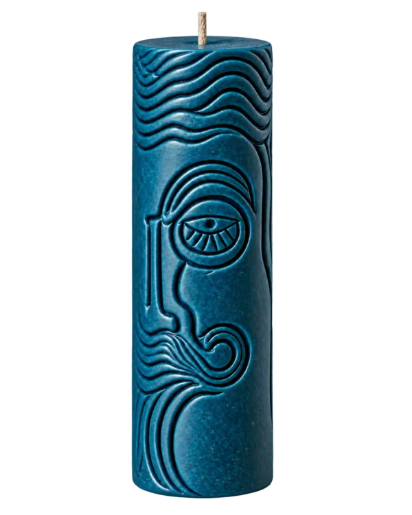 Oceanus ocean candle hand-sculpted